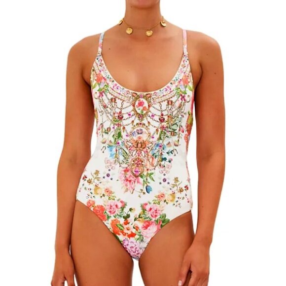 Camilla 'Sew Yesterday" Embellished One-Piece Swimsuit, Multicolor - Picture 1 of 3